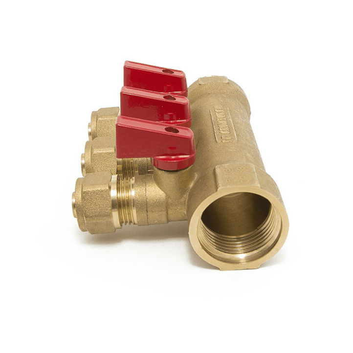 Коллектор латунный 3/4\" внутр./наружн. х 16 х 3 выхода с шаровыми ...